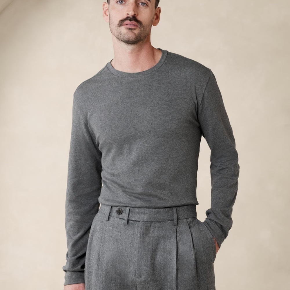 Banana Republic Performance Knit Long Sleeve Top Grey